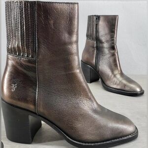 Frye Women's Shiny Brown Heeled Boots